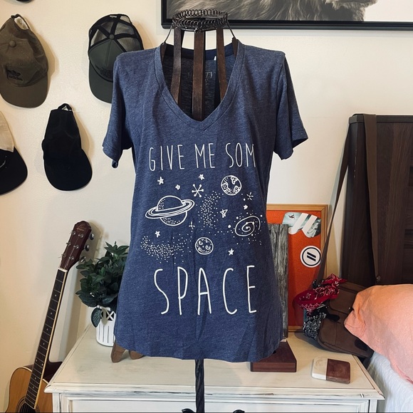 Mighty Fine Tops - Mighty Fine | v neck give me some space shirt